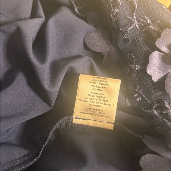 Mestiza Flora 3D Lace Midnight Blue Flare Long Sleeve Mini Dress Size Large - Picture 9 of 9